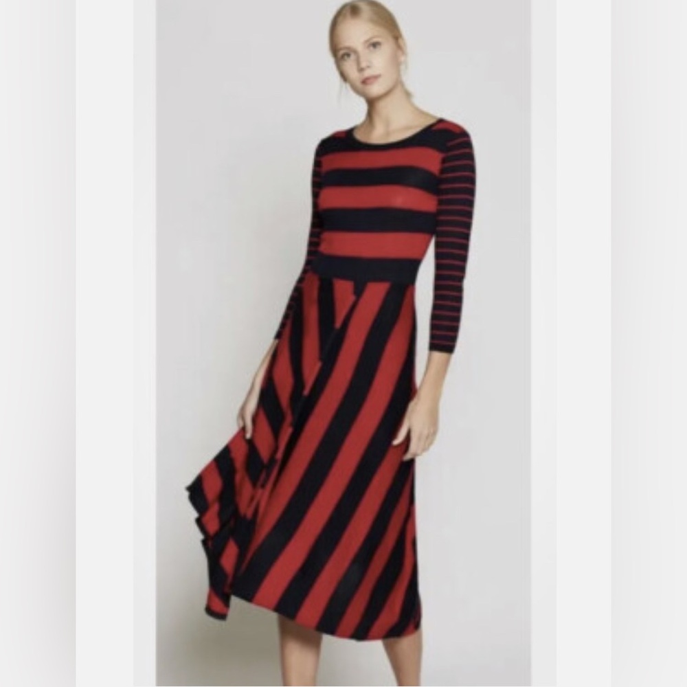 Joie ‘Ecedra’ Striped Asymmetric Midi Dress